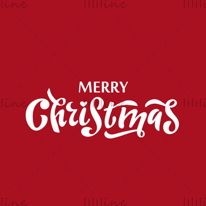 Merry Christmas, White letters on the red background