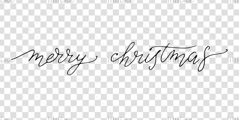 Merry Christmas hand lettering digital illustration