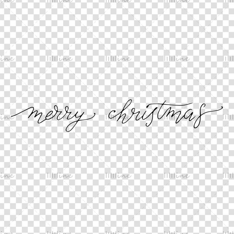 Merry Christmas hand lettering digital illustration