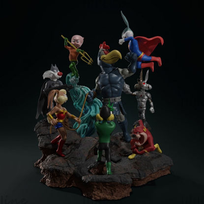 Looney DC miniatures 3D model ready print