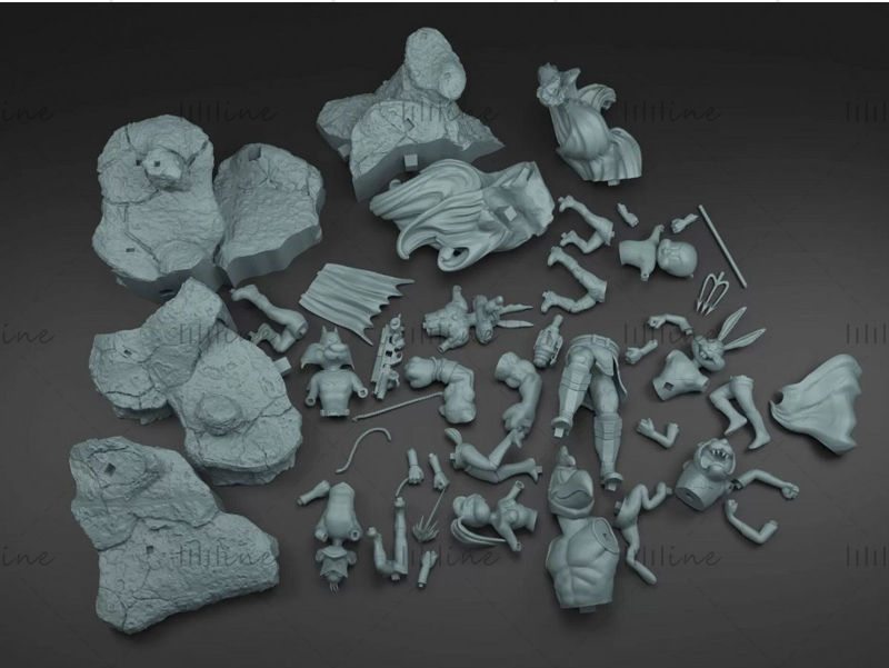 Looney DC minyatürleri 3D model hazır baskı