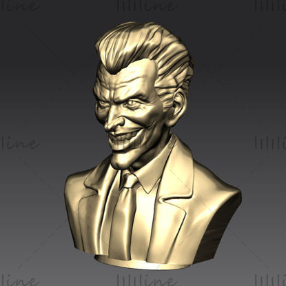 Joker Bust STL 3D-modell klar utskrift