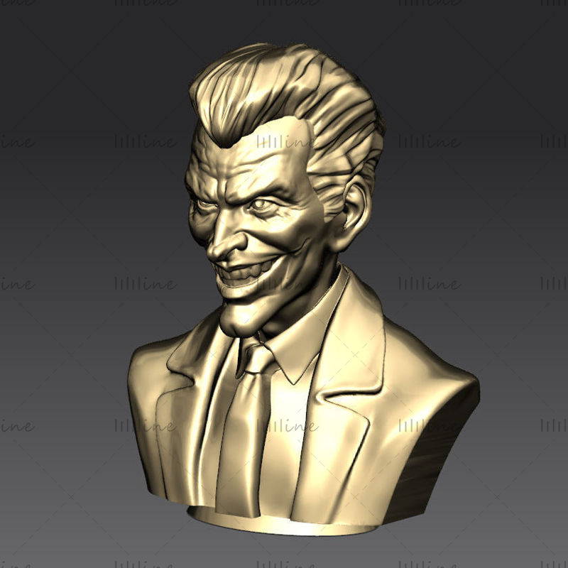 Joker Bust STL 3D modell kész nyomtatás