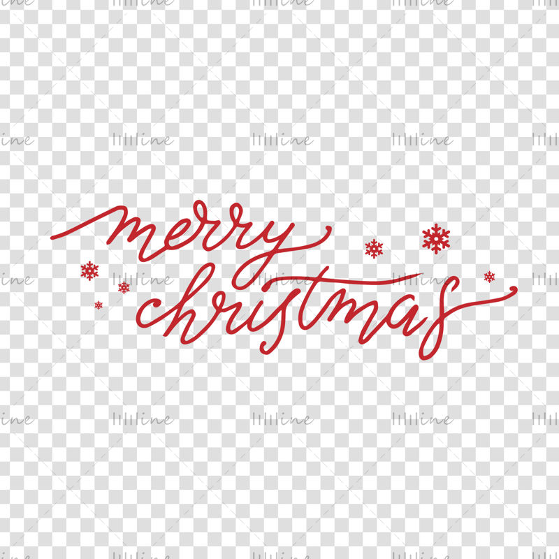 Merry Christmas  hand lettering, digital illustration