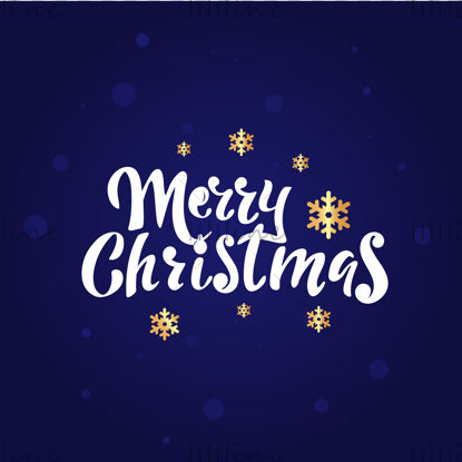 Merry Christmas hand lettering, digital illustration