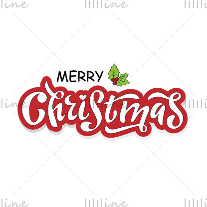 Merry Christmas digital hand lettering