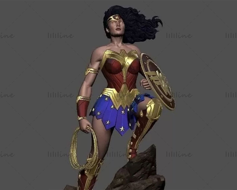 Wonder Woman Classic DC Comics Justice League نموذج ثلاثي الأبعاد STL