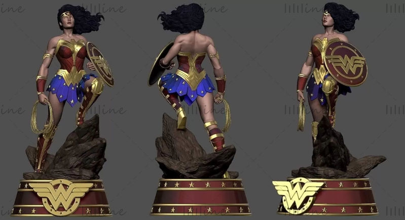 Чудо-женщина Classic DC Comics Лига справедливости 3D модель STL