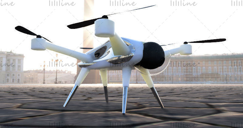Concepto de drone modelo 3D