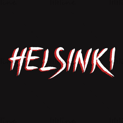Helsinki city name hand-lettering calligraphy
