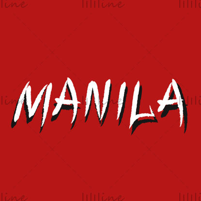 Manila city name hand-lettering calligraphy