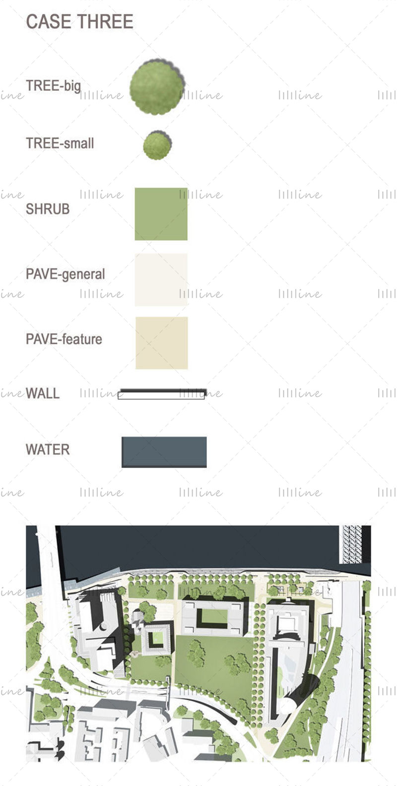 Architectural plan material texture map psd material with layout type