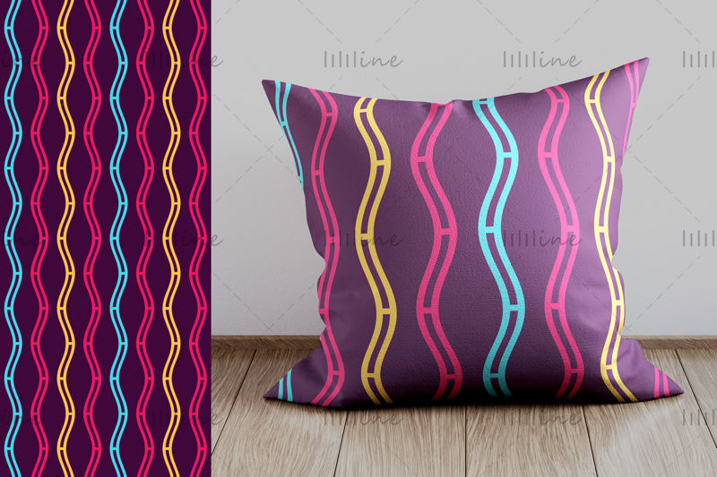 10 seamless colorful wavy lines patterns vector