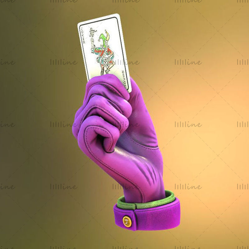 Jokers Hand Miniaturen 3D-Modell fertiger Druck