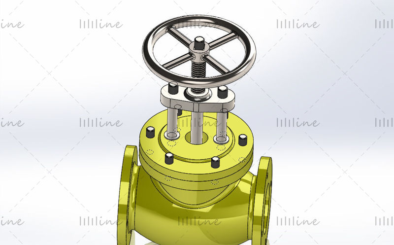 Stop valve 3d industry model