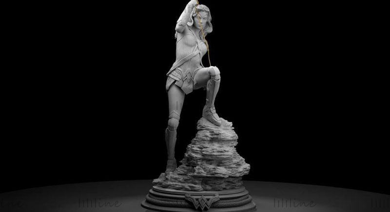 Modelo 3D da estátua da mulher maravilha para impressão