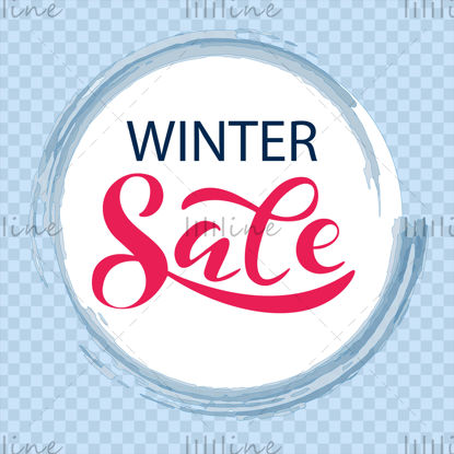 Logo de lettrage de main de vente d'hiver pour la vente de vacances