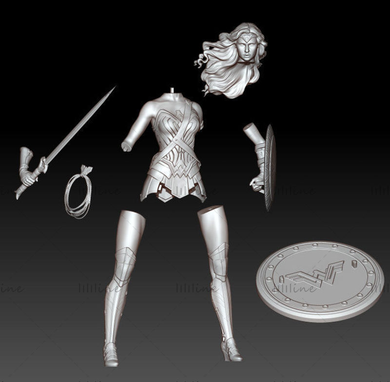 Statuette Wonder Woman modèle Stl