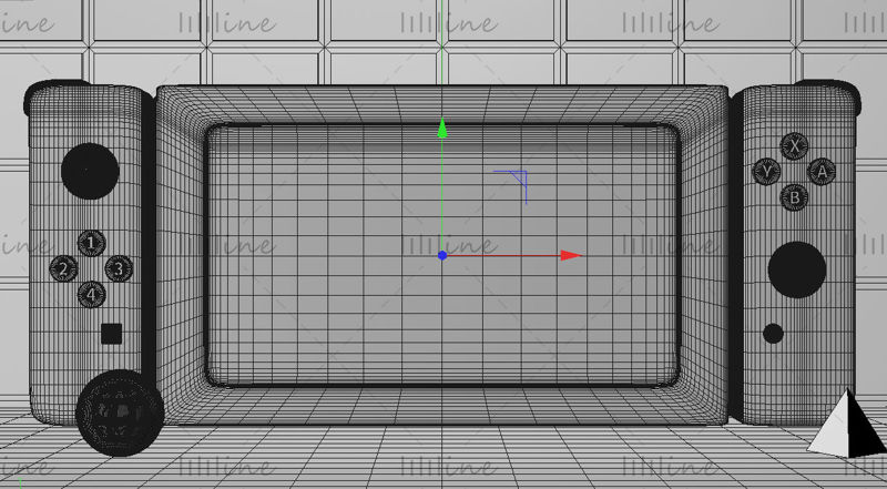 Multi-format c4d spillkonsoll rød og blå switch3d scene modell