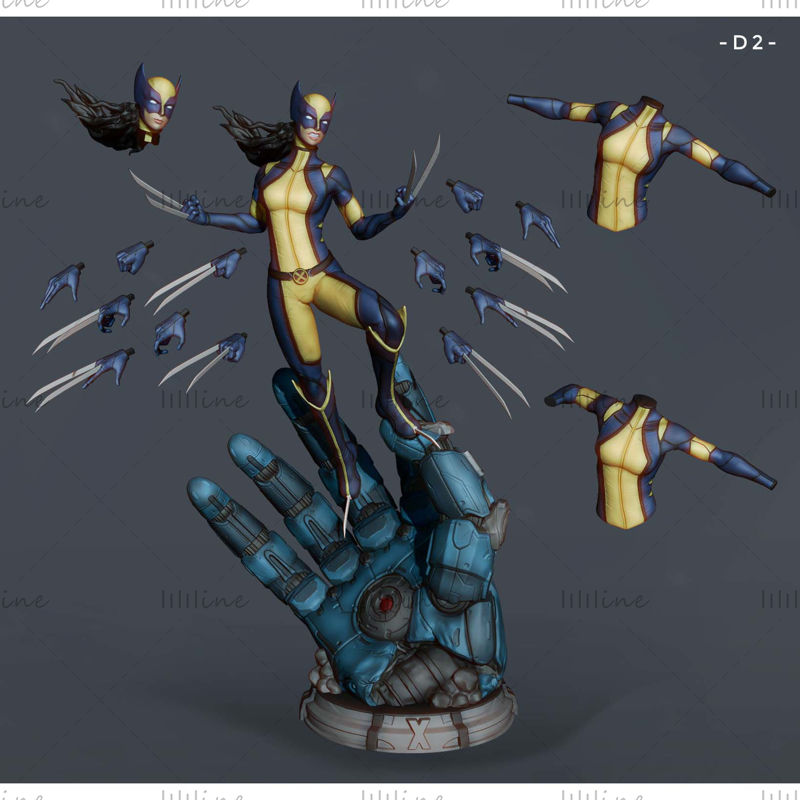 Heroicas Figur X23 3D-Druckmodell