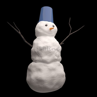 Model 3D de om de zăpadă