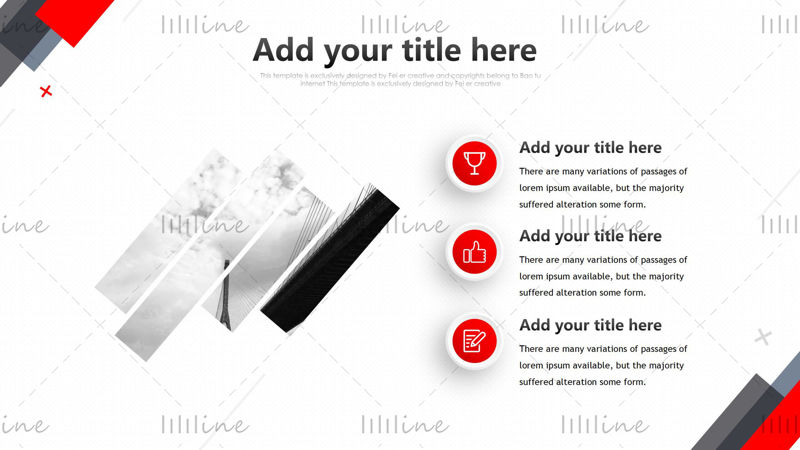 Red minimalist style ppt template