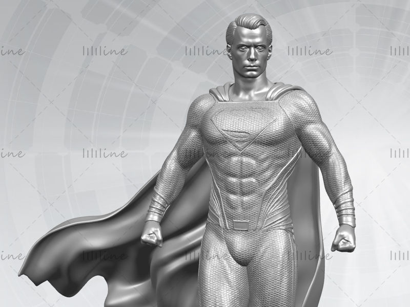 SuperMan Statue 3D modell Nyomtatásra kész
