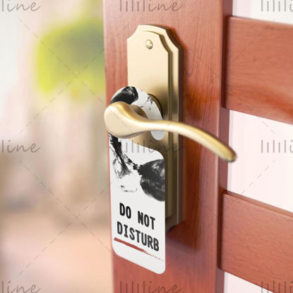 Door handles hang sign mockup