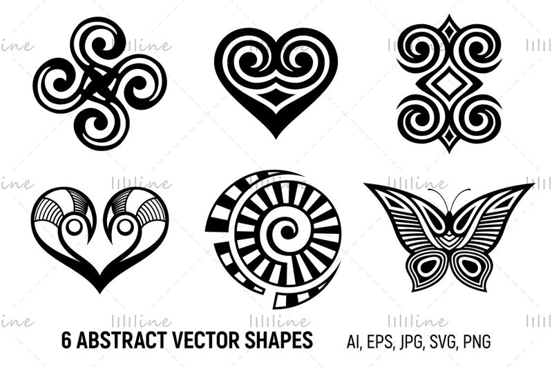Elementos de diseño de formas geométricas abstractas