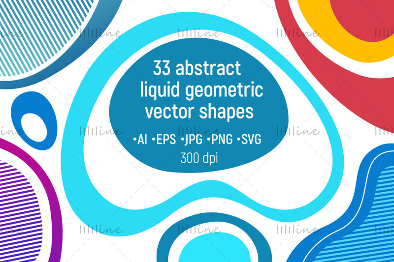 33 formas vectoriales geométricas líquidas abstractas