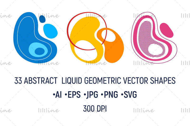33 de forme vectoriale geometrice lichide abstracte