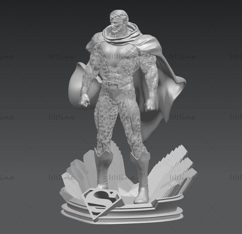 Superman-szobor 3D-s modell nyomtatásra készen