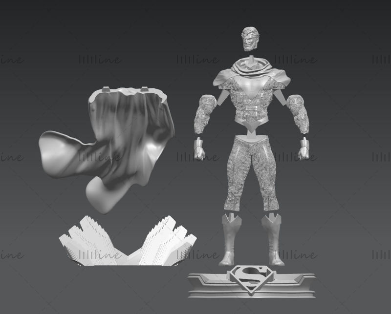 Готовая 3D модель Статуи Супермена