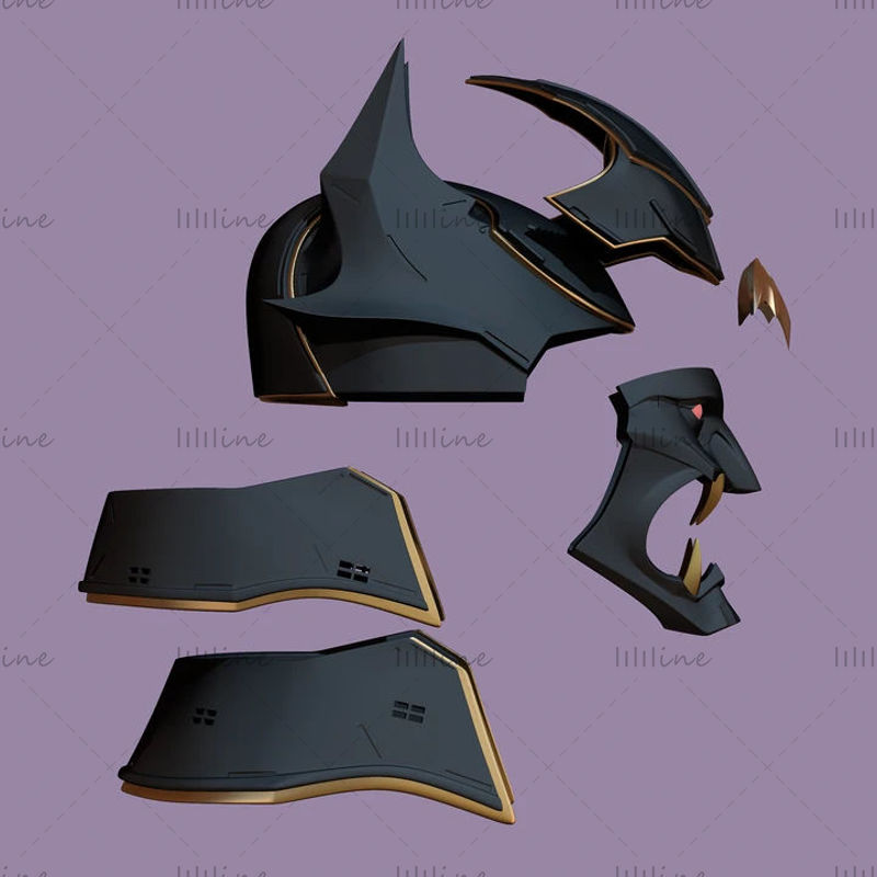 Бэтмен самурайский шлем 3D модель готовая печать