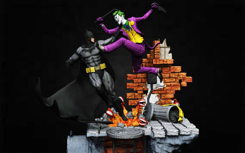 Бэтмен против Джокера 3D модель готовая печать