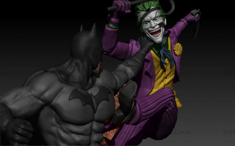 Batman vs Joker 3D model ready print