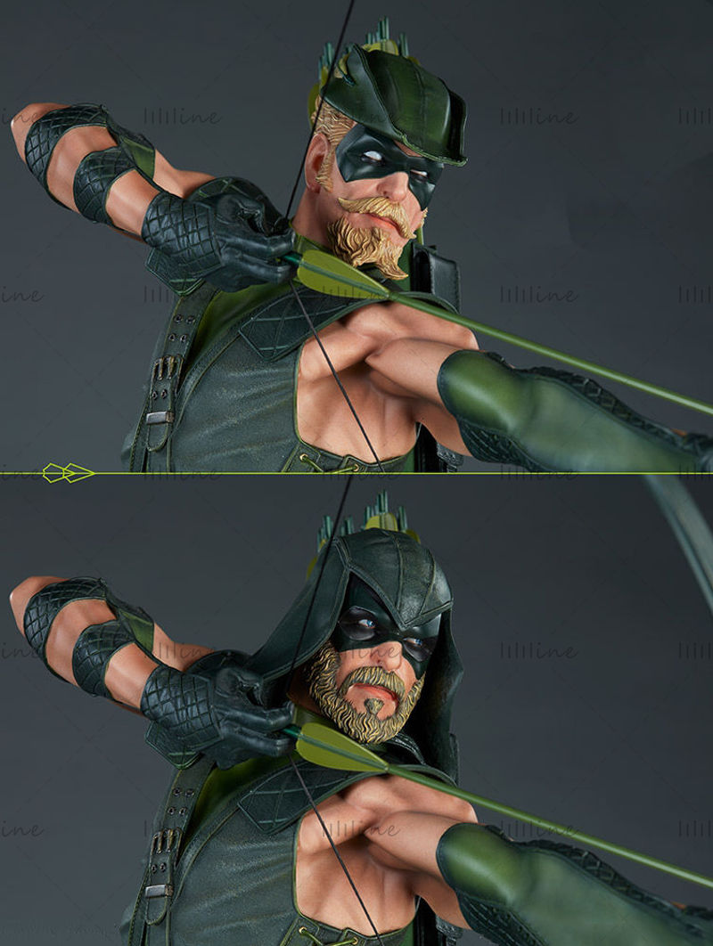 Green Arrow 3d model sculpture ready print