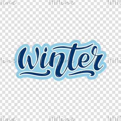 Téli, vektor kézi betűkkel