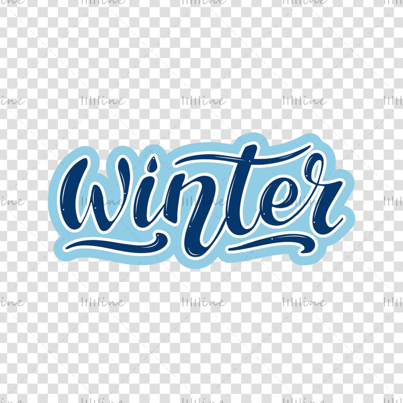 Winter, vector hand lettering