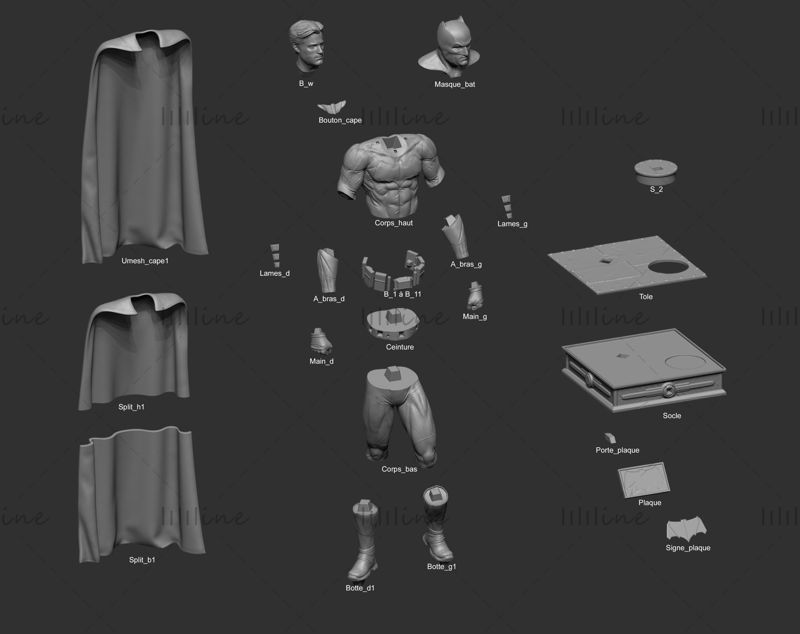 Фигурка Бэтмена Бена Аффлека 3D модель готовая печать