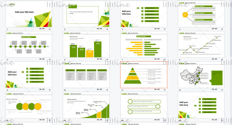 Green style ppt template