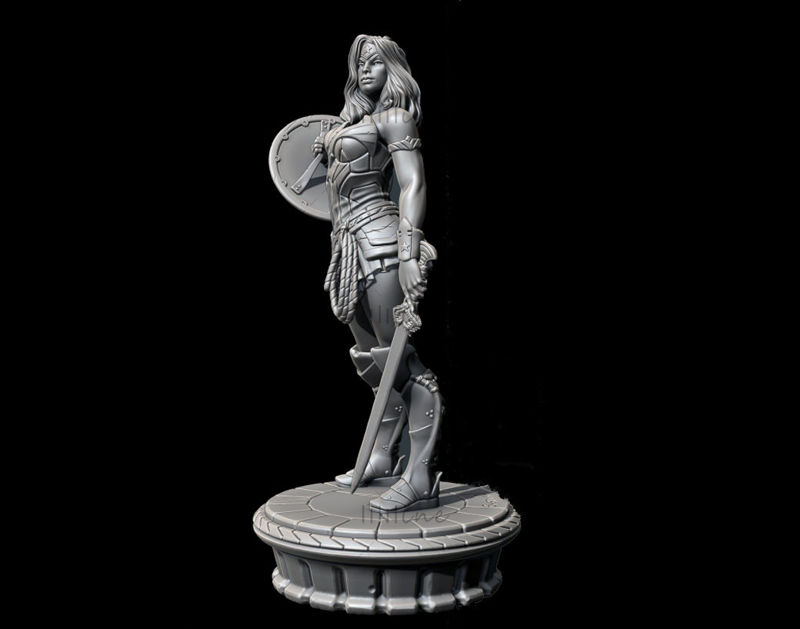 Wonder Woman Statue 3D modell kész nyomtatás