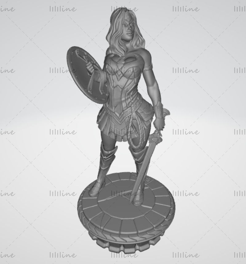 Wonder Woman Statue 3d Model Ready Print