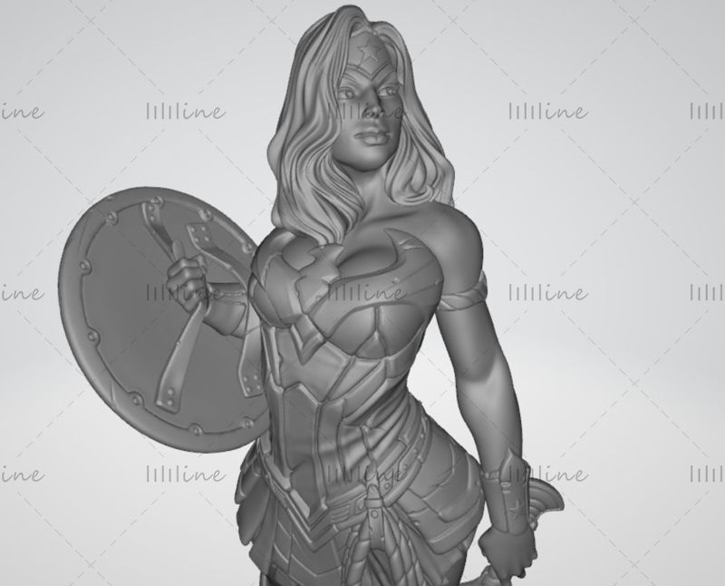Wonder Woman Statue 3D modell kész nyomtatás