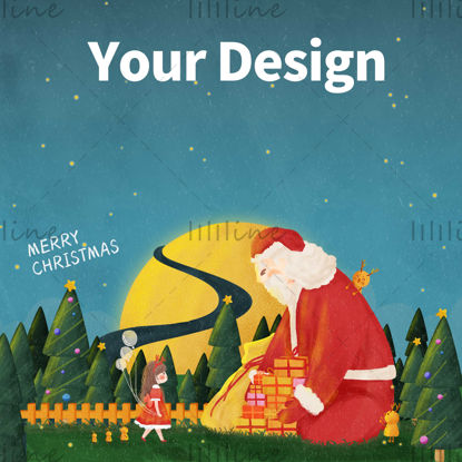 Christmas Card poster psd template