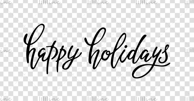 Happy holidays vector hand lettering