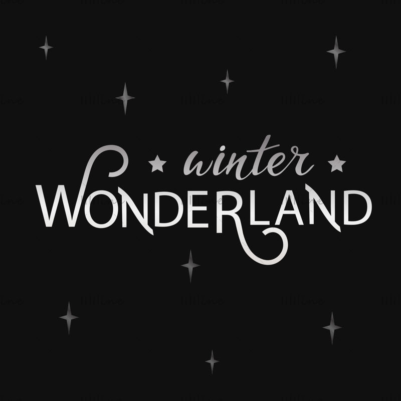Winter wonderland vector hand lettering