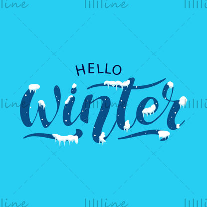 Hello Winter, vektor kézi betűkkel