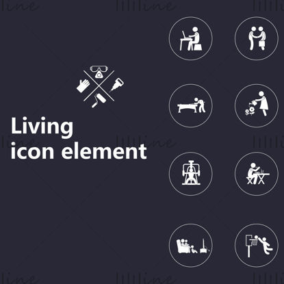 Life style elements vector icons