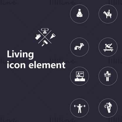 Életmód elem vektor ikon anyag